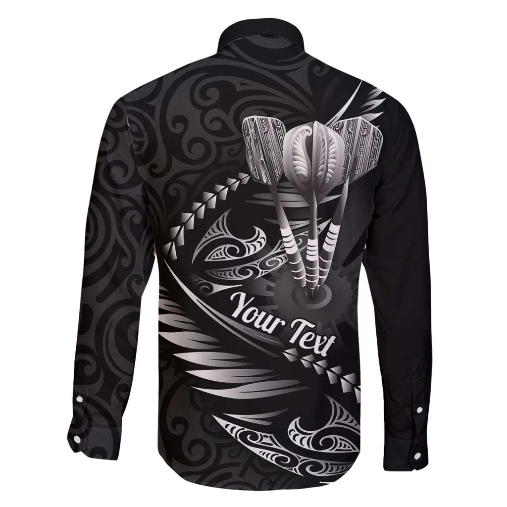 Personalised All Black New Zealand Darts Family Matching Long Sleeve Bodycon Dress and Hawaiian Shirt Aoteroa Fern Maori Galaxy Style LT14 - Polynesian Pride