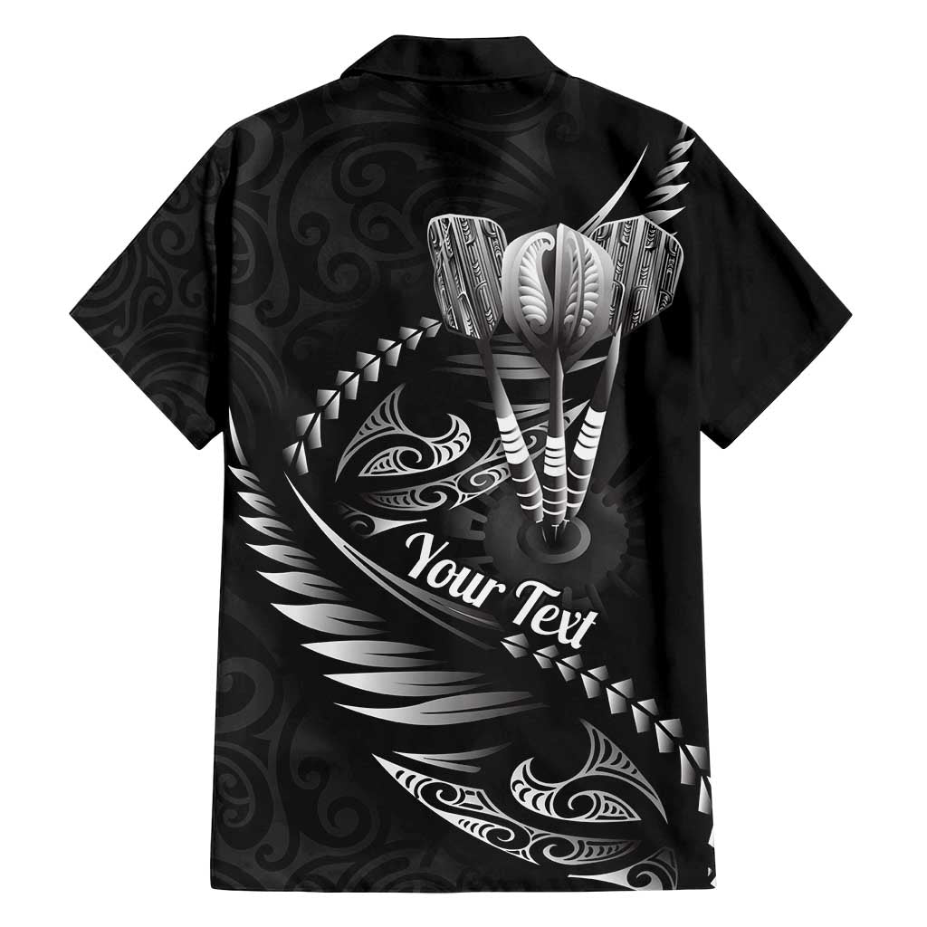 Personalised All Black New Zealand Darts Family Matching Summer Maxi Dress and Hawaiian Shirt Aoteroa Fern Maori Galaxy Style LT14 - Polynesian Pride