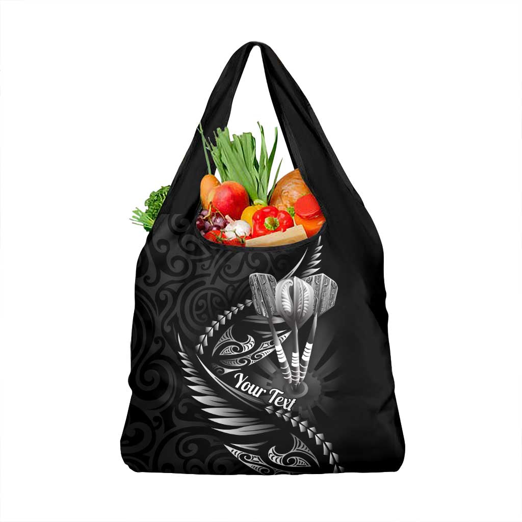 Personalised All Black New Zealand Darts Grocery Bag Aoteroa Fern Maori Galaxy Style LT14 1-pack One Size Black - Polynesian Pride
