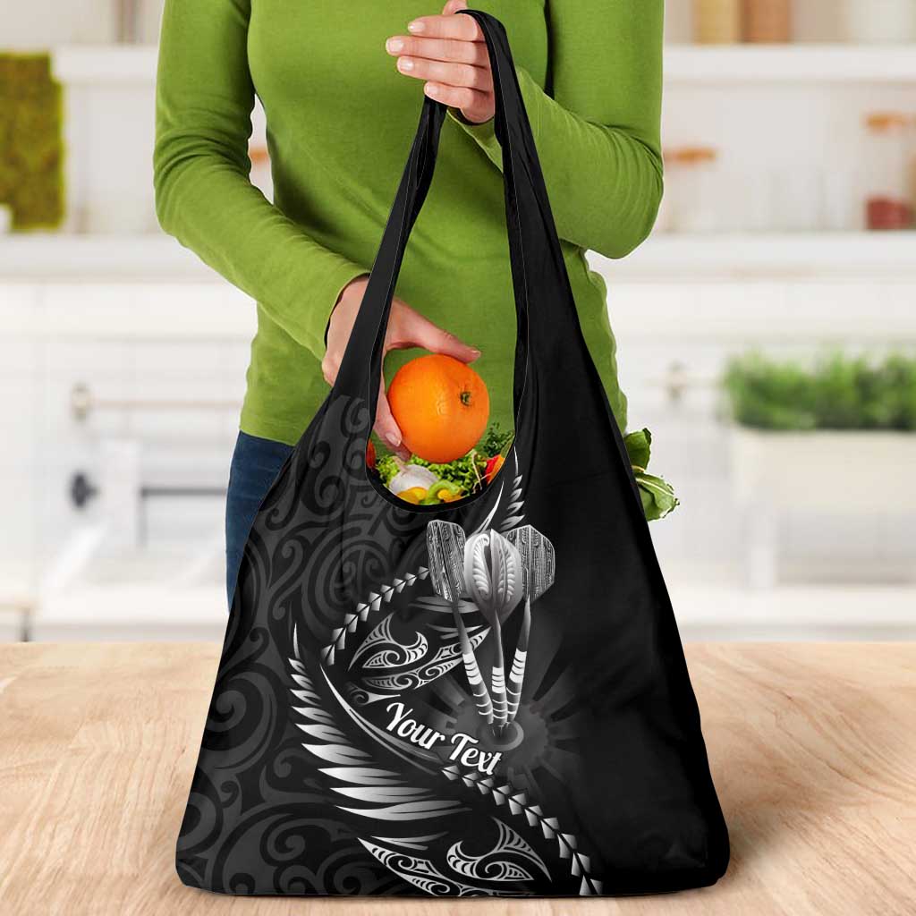 Personalised All Black New Zealand Darts Grocery Bag Aoteroa Fern Maori Galaxy Style LT14 - Polynesian Pride