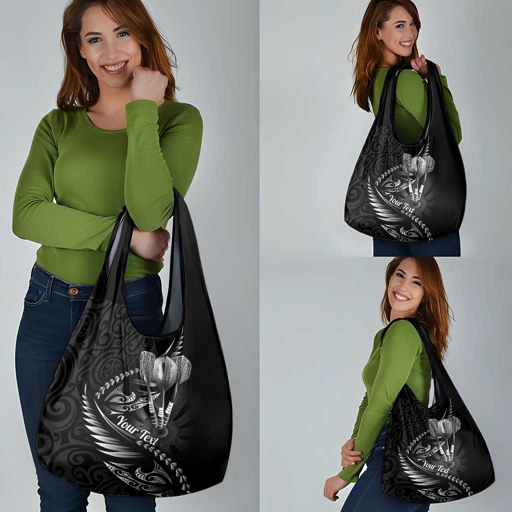 Personalised All Black New Zealand Darts Grocery Bag Aoteroa Fern Maori Galaxy Style LT14 - Polynesian Pride