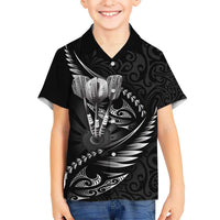 Personalised All Black New Zealand Darts Hawaiian Shirt Aoteroa Fern Maori Galaxy Style LT14 - Polynesian Pride