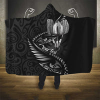 Personalised All Black New Zealand Darts Hooded Blanket Aoteroa Fern Maori Galaxy Style LT14 - Polynesian Pride