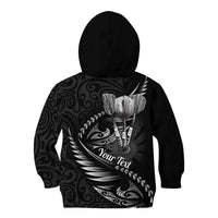 Personalised All Black New Zealand Darts Kid Hoodie Aoteroa Fern Maori Galaxy Style