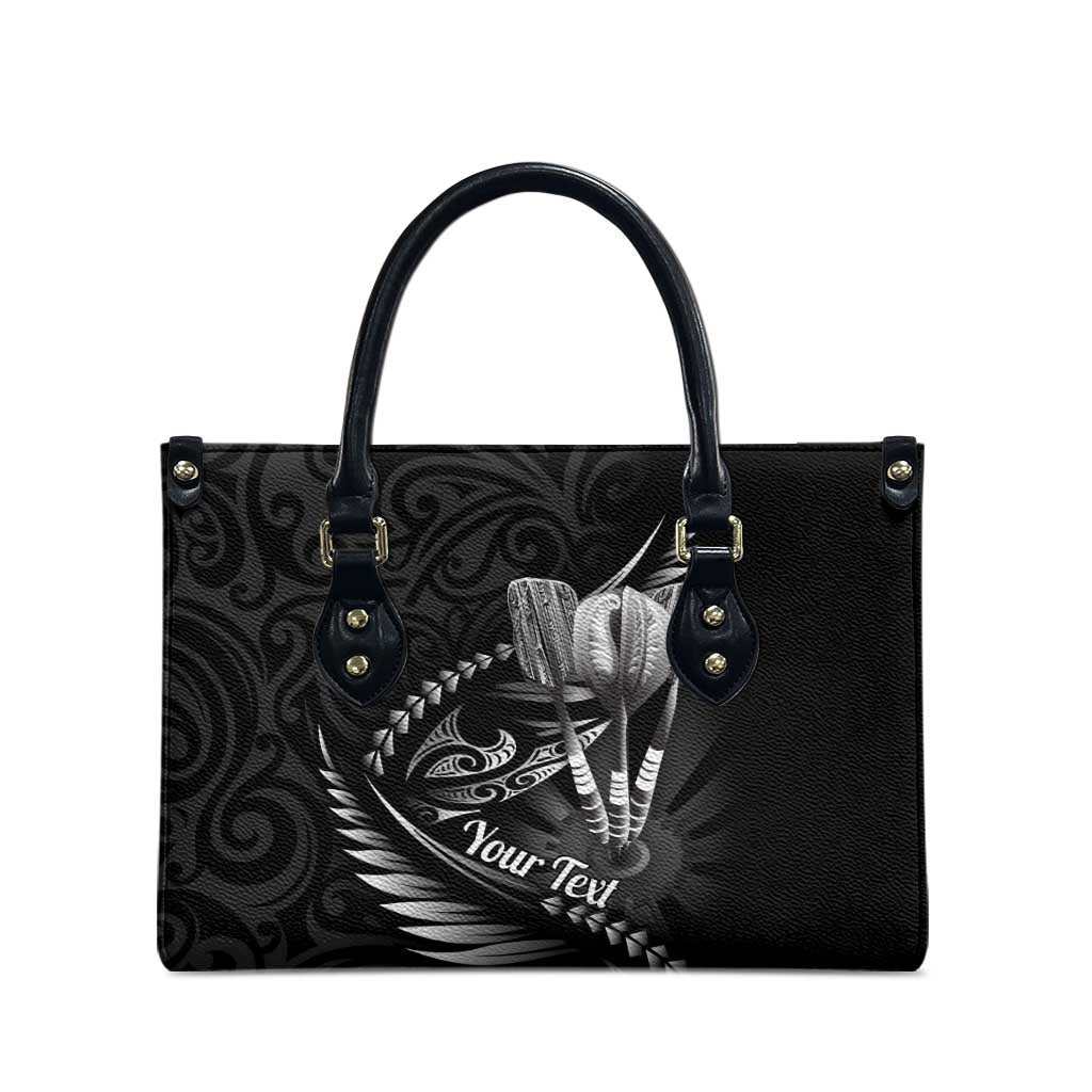Personalised All Black New Zealand Darts Leather Bag Aoteroa Fern Maori Galaxy Style - Polynesian Pride