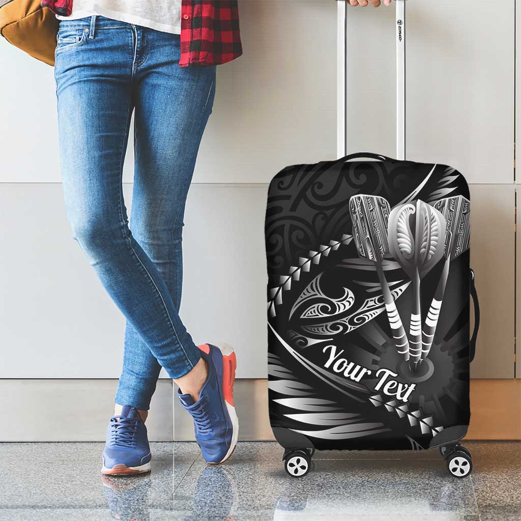 Personalised All Black New Zealand Darts Luggage Cover Aoteroa Fern Maori Galaxy Style LT14 - Polynesian Pride