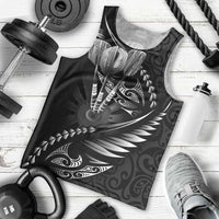 Personalised All Black New Zealand Darts Men Tank Top Aoteroa Fern Maori Galaxy Style LT14 - Polynesian Pride
