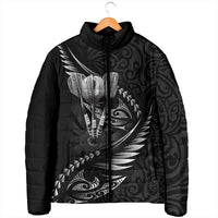 Personalised All Black New Zealand Darts Padded Jacket Aoteroa Fern Maori Galaxy Style - Polynesian Pride