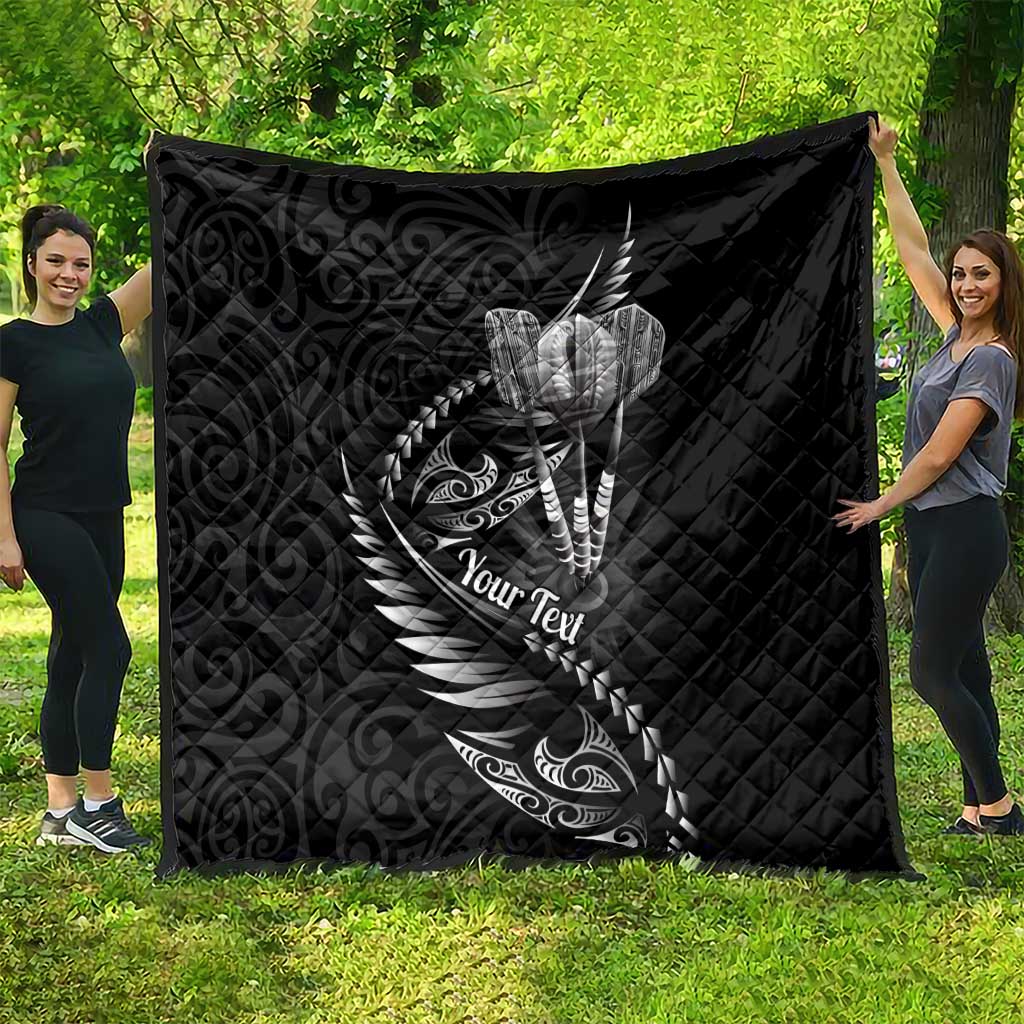 Personalised All Black New Zealand Darts Quilt Aoteroa Fern Maori Galaxy Style LT14 - Polynesian Pride