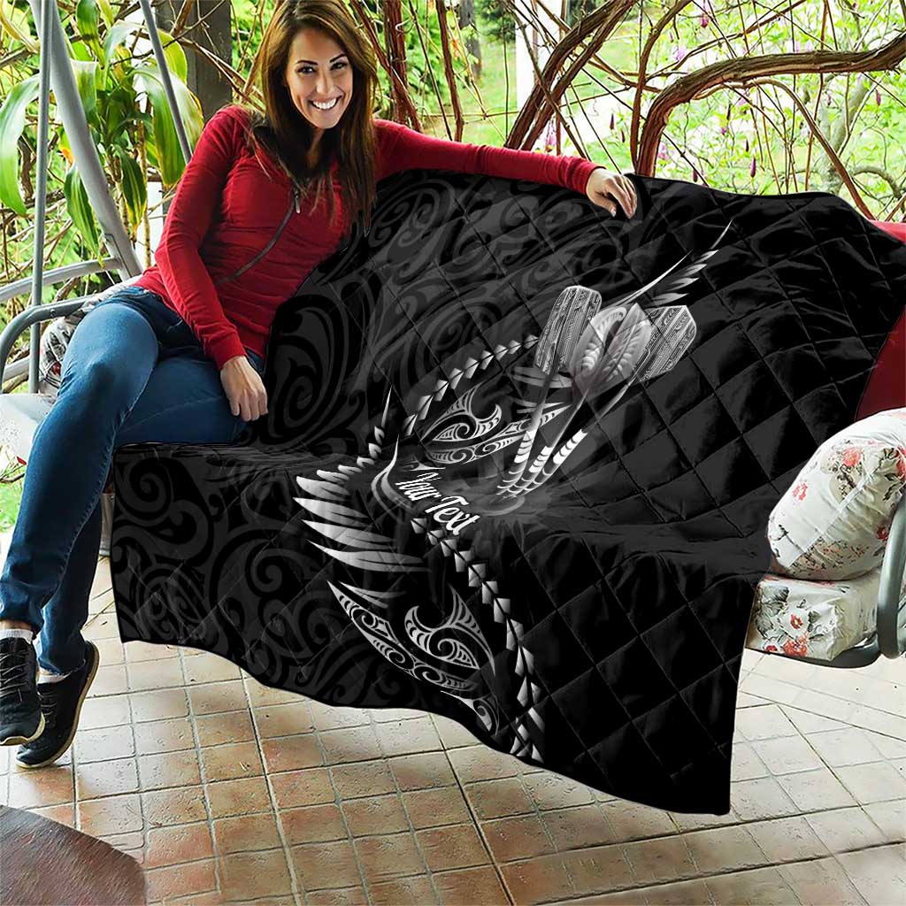 Personalised All Black New Zealand Darts Quilt Aoteroa Fern Maori Galaxy Style LT14 - Polynesian Pride