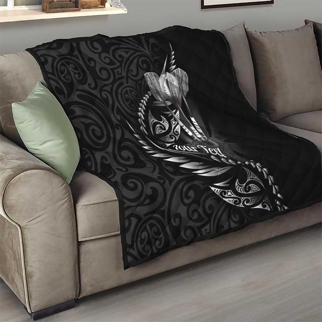 Personalised All Black New Zealand Darts Quilt Aoteroa Fern Maori Galaxy Style LT14 - Polynesian Pride