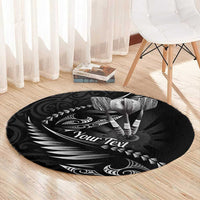 Personalised All Black New Zealand Darts Round Carpet Aoteroa Fern Maori Galaxy Style LT14 - Polynesian Pride