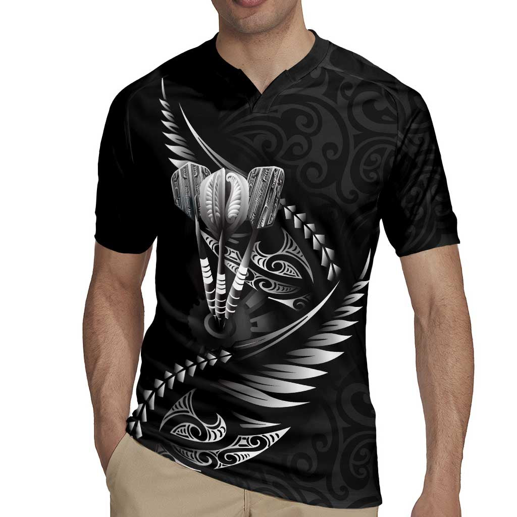 Personalised All Black New Zealand Darts Rugby Jersey Aoteroa Fern Maori Galaxy Style LT14 - Polynesian Pride