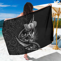 Personalised All Black New Zealand Darts Sarong Aoteroa Fern Maori Galaxy Style LT14 One Size 44 x 66 inches Black - Polynesian Pride