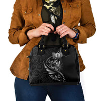 Personalised All Black New Zealand Darts Shoulder Handbag Aoteroa Fern Maori Galaxy Style LT14 - Polynesian Pride