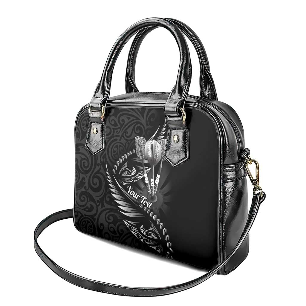 Personalised All Black New Zealand Darts Shoulder Handbag Aoteroa Fern Maori Galaxy Style LT14 - Polynesian Pride