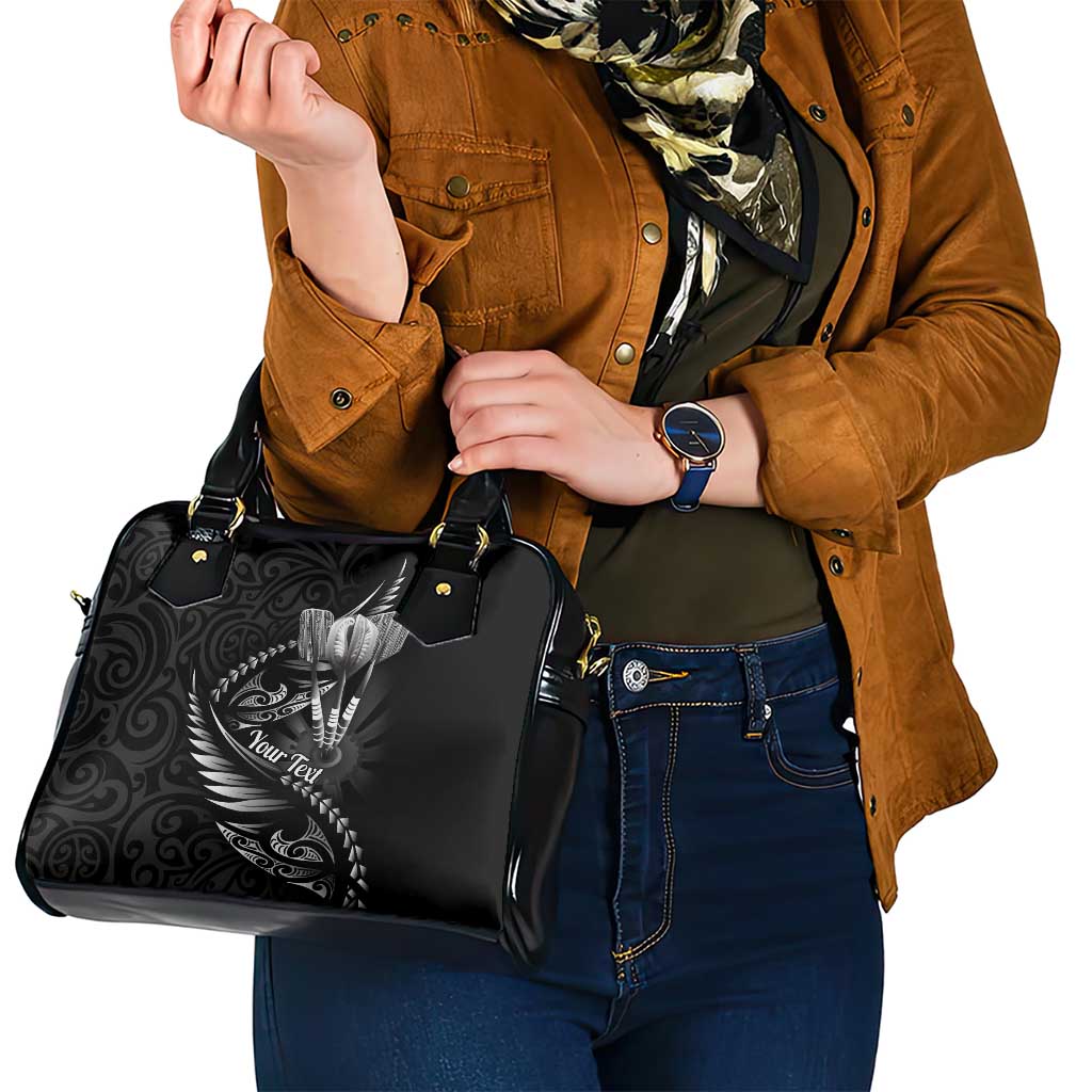 Personalised All Black New Zealand Darts Shoulder Handbag Aoteroa Fern Maori Galaxy Style LT14 - Polynesian Pride