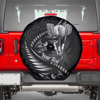 Personalised All Black New Zealand Darts Spare Tire Cover Aoteroa Fern Maori Galaxy Style LT14 - Polynesian Pride