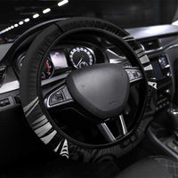All Black New Zealand Darts Steering Wheel Cover Aoteroa Fern Maori Galaxy Style LT14 Universal Fit Black - Polynesian Pride