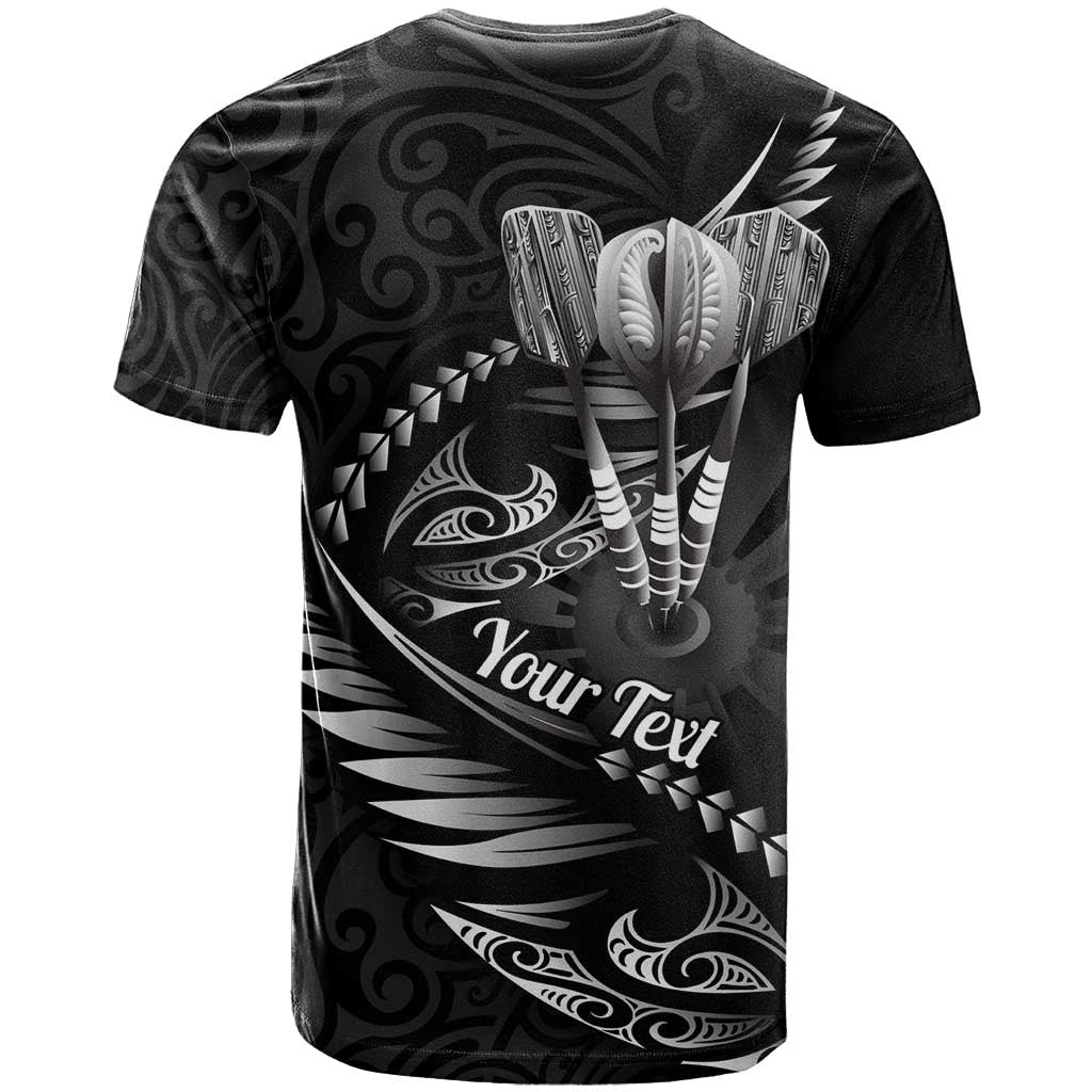 Personalised All Black New Zealand Darts T Shirt Aoteroa Fern Maori Galaxy Style LT14 - Polynesian Pride