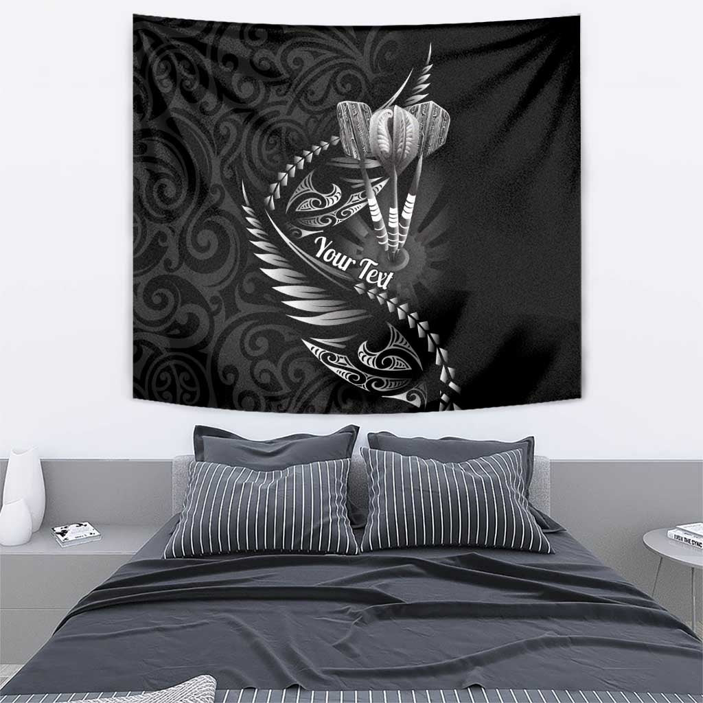 Personalised All Black New Zealand Darts Tapestry Aoteroa Fern Maori Galaxy Style LT14 - Polynesian Pride