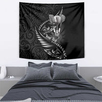 Personalised All Black New Zealand Darts Tapestry Aoteroa Fern Maori Galaxy Style LT14 - Polynesian Pride