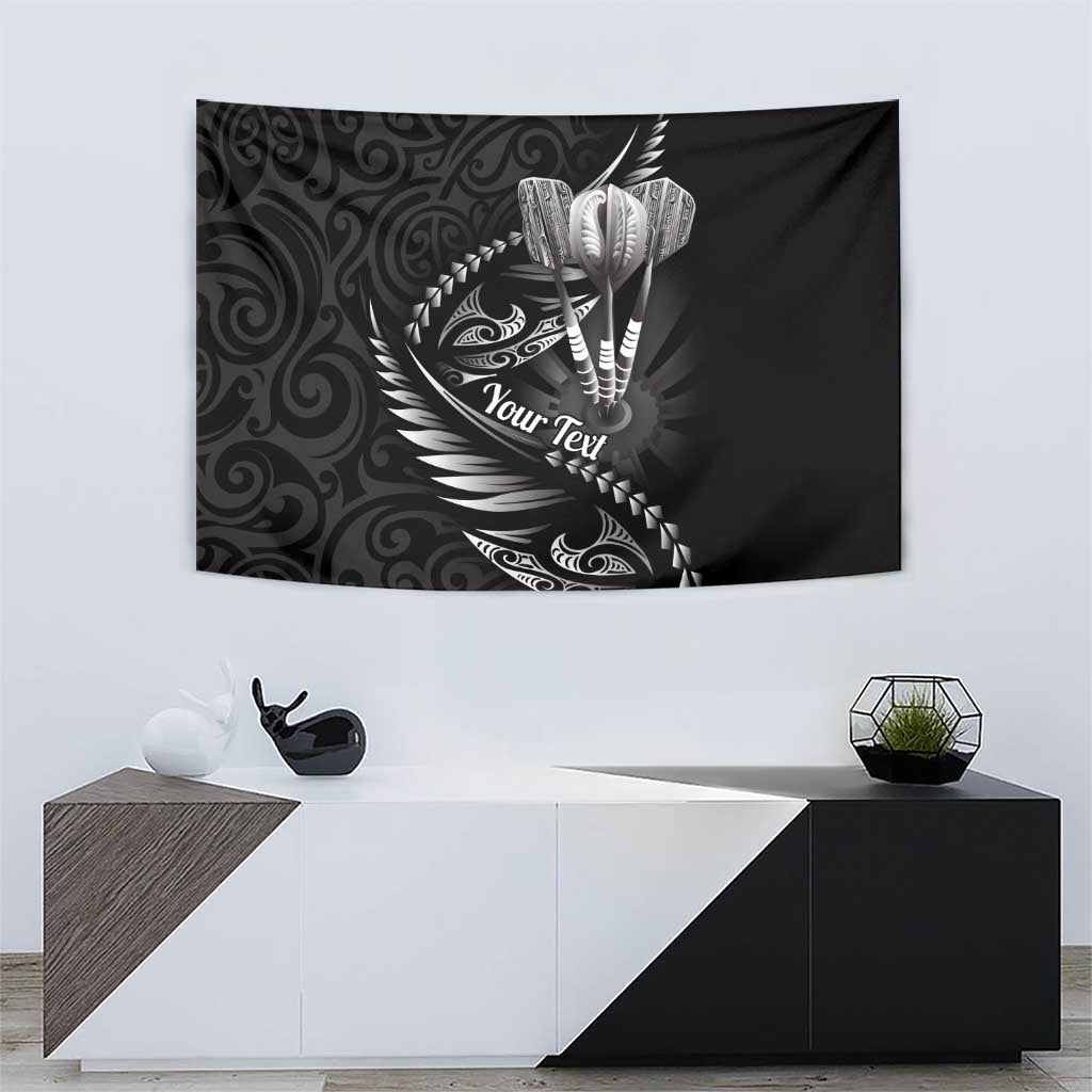 Personalised All Black New Zealand Darts Tapestry Aoteroa Fern Maori Galaxy Style LT14 - Polynesian Pride