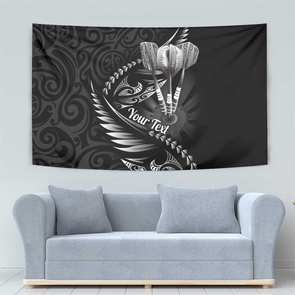 Personalised All Black New Zealand Darts Tapestry Aoteroa Fern Maori Galaxy Style LT14 - Polynesian Pride