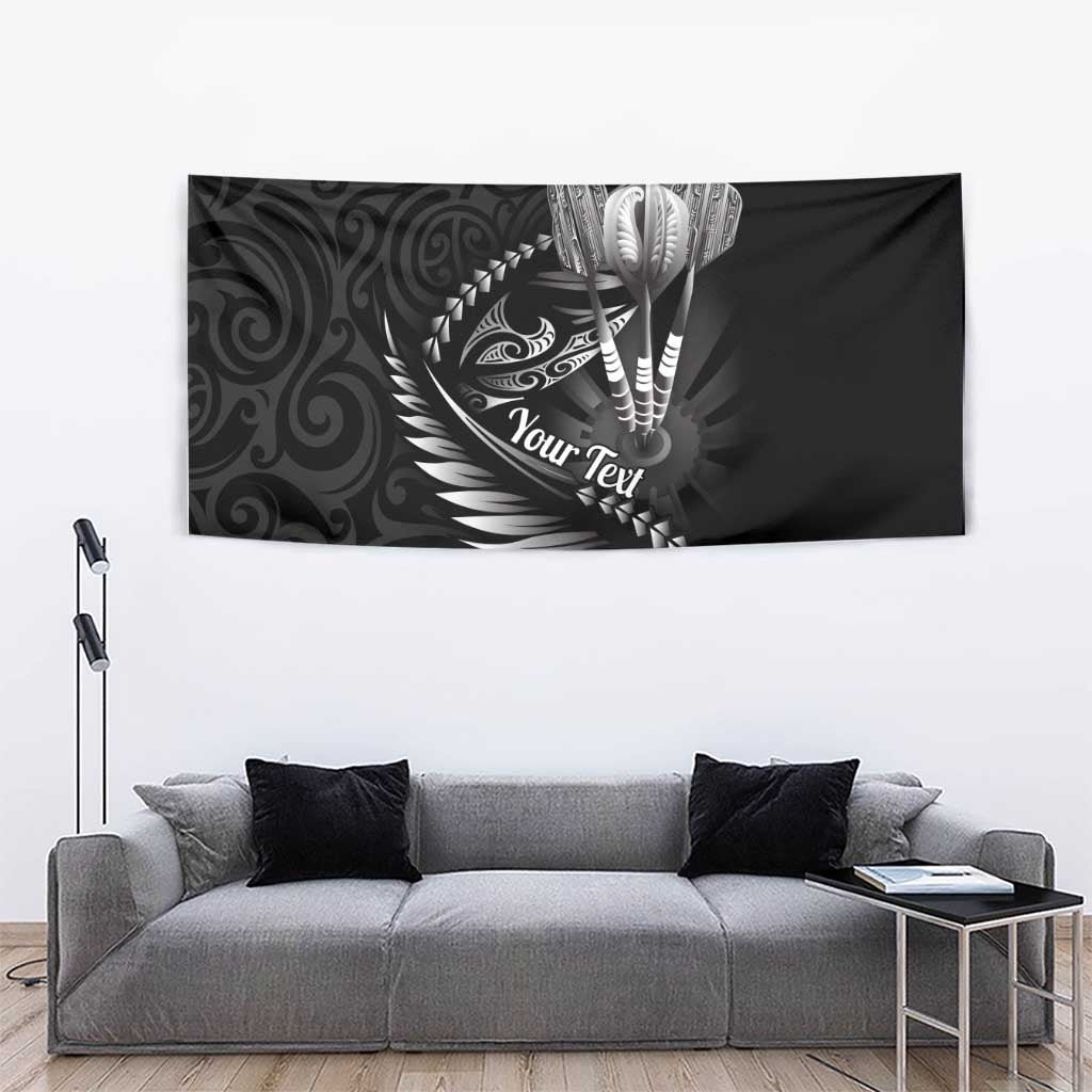 Personalised All Black New Zealand Darts Tapestry Aoteroa Fern Maori Galaxy Style LT14 - Polynesian Pride