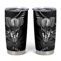 All Black New Zealand Darts Tumbler Cup Aoteroa Fern Maori Galaxy Style LT14 Black - Polynesian Pride