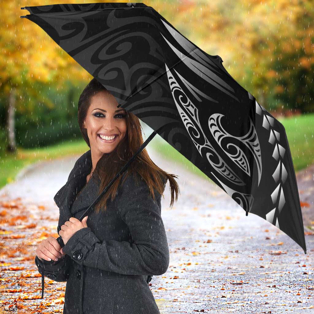 Personalised All Black New Zealand Darts Umbrella Aoteroa Fern Maori Galaxy Style - Polynesian Pride