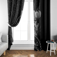 Personalised All Black New Zealand Darts Window Curtain Aoteroa Fern Maori Galaxy Style LT14 - Polynesian Pride