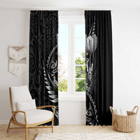 Personalised All Black New Zealand Darts Window Curtain Aoteroa Fern Maori Galaxy Style LT14 - Polynesian Pride