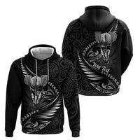 Personalised All Black New Zealand Darts Zip Hoodie Aoteroa Fern Maori Galaxy Style LT14 - Polynesian Pride