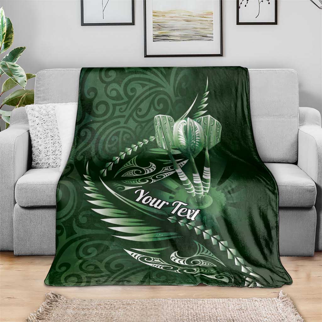 Personalised All Green New Zealand Darts Blanket Aoteroa Fern Maori Galaxy Style LT14 - Polynesian Pride