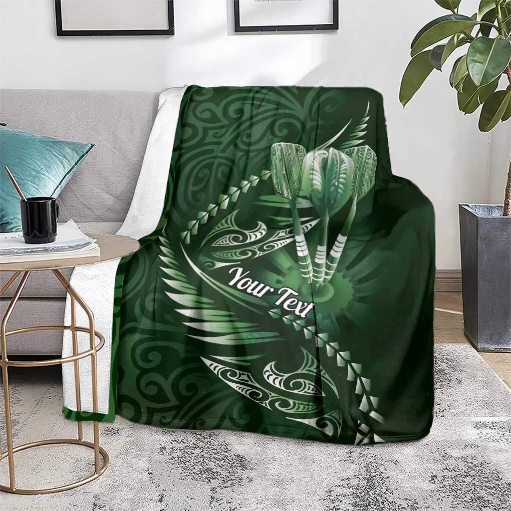 Personalised All Green New Zealand Darts Blanket Aoteroa Fern Maori Galaxy Style LT14 - Polynesian Pride
