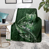Personalised All Green New Zealand Darts Blanket Aoteroa Fern Maori Galaxy Style LT14 - Polynesian Pride