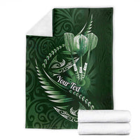 Personalised All Green New Zealand Darts Blanket Aoteroa Fern Maori Galaxy Style LT14 - Polynesian Pride