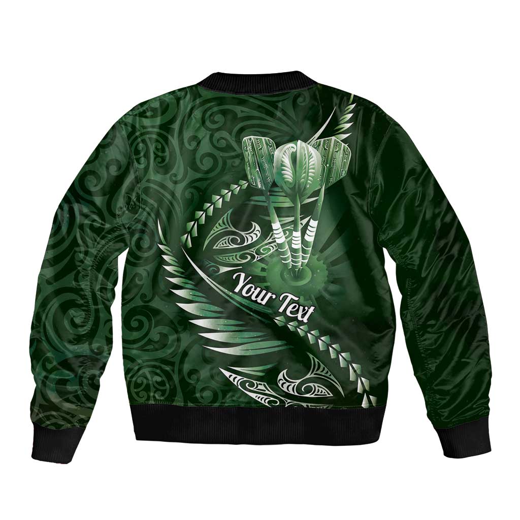 Personalised All Green New Zealand Darts Bomber Jacket Aoteroa Fern Maori Galaxy Style LT14 - Polynesian Pride
