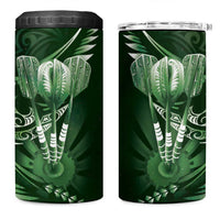 All Green New Zealand Darts 4 in 1 Can Cooler Tumbler Aoteroa Fern Maori Galaxy Style LT14 One Size: 16 oz Green - Polynesian Pride