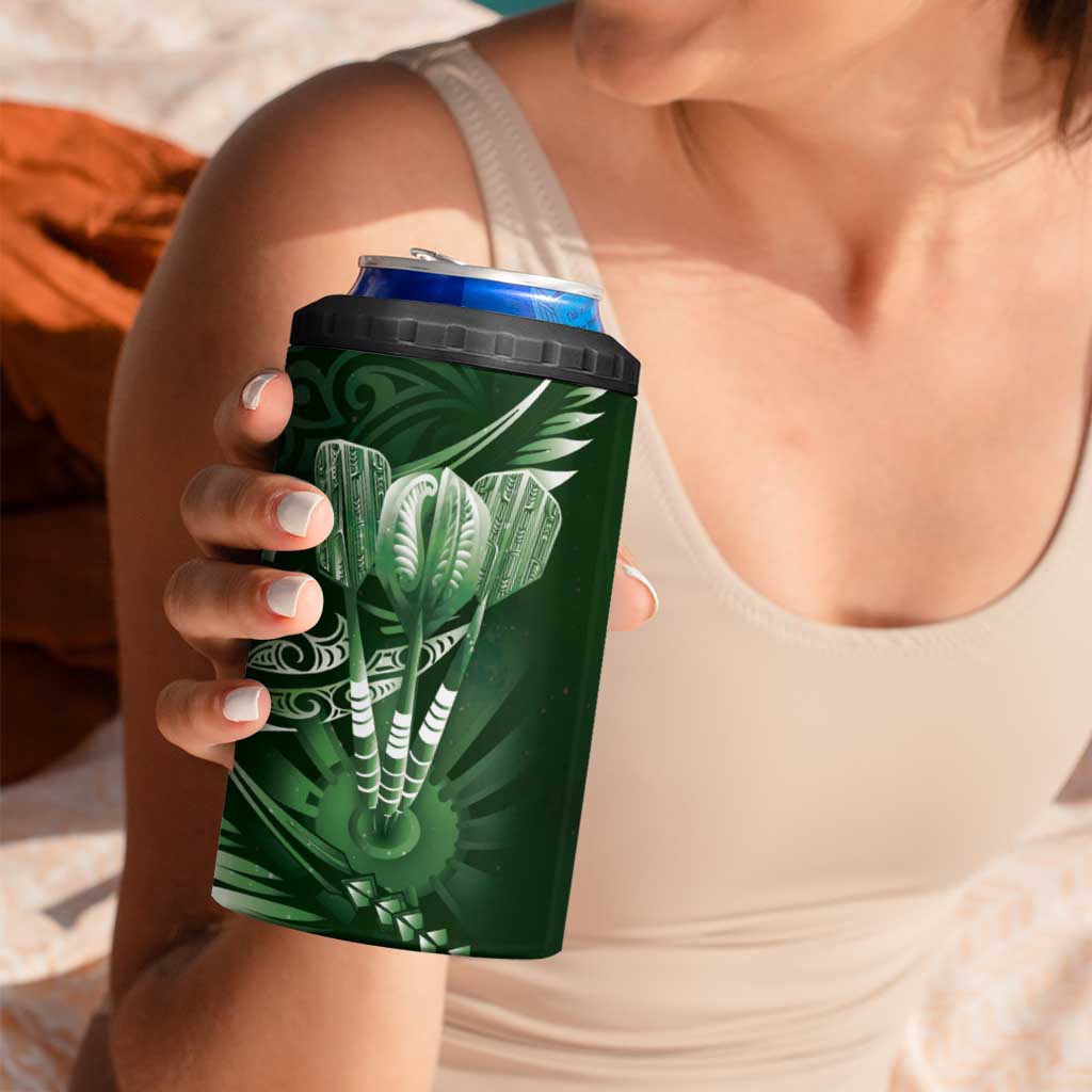 All Green New Zealand Darts 4 in 1 Can Cooler Tumbler Aoteroa Fern Maori Galaxy Style LT14 - Polynesian Pride