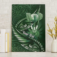 Personalised All Green New Zealand Darts Canvas Wall Art Aoteroa Fern Maori Galaxy Style LT14 Without Frame Green - Polynesian Pride