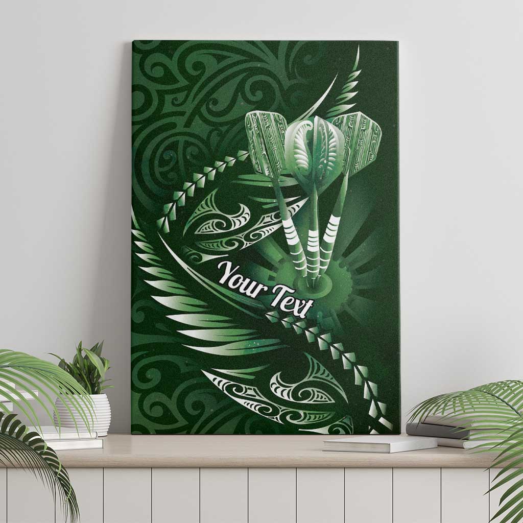 Personalised All Green New Zealand Darts Canvas Wall Art Aoteroa Fern Maori Galaxy Style LT14 - Polynesian Pride