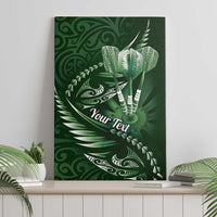 Personalised All Green New Zealand Darts Canvas Wall Art Aoteroa Fern Maori Galaxy Style LT14 - Polynesian Pride