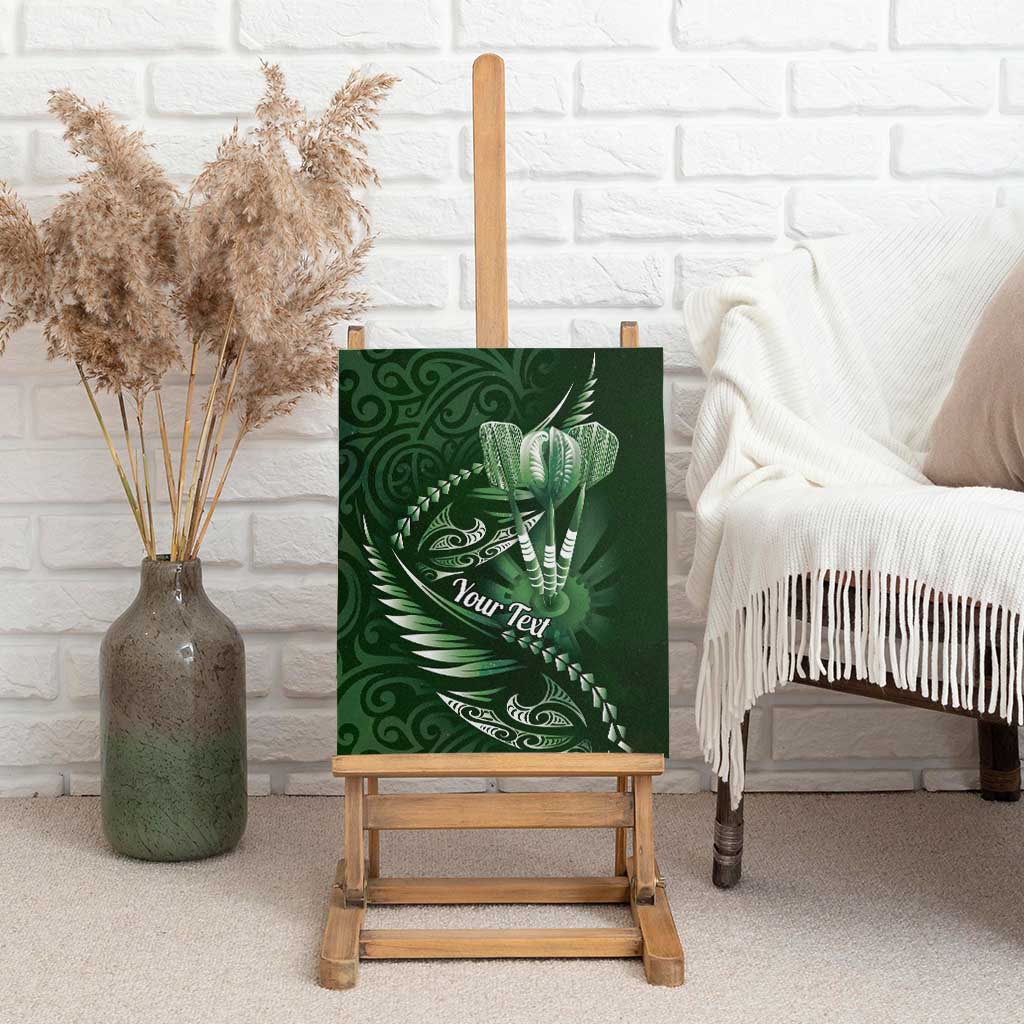 Personalised All Green New Zealand Darts Canvas Wall Art Aoteroa Fern Maori Galaxy Style LT14 - Polynesian Pride