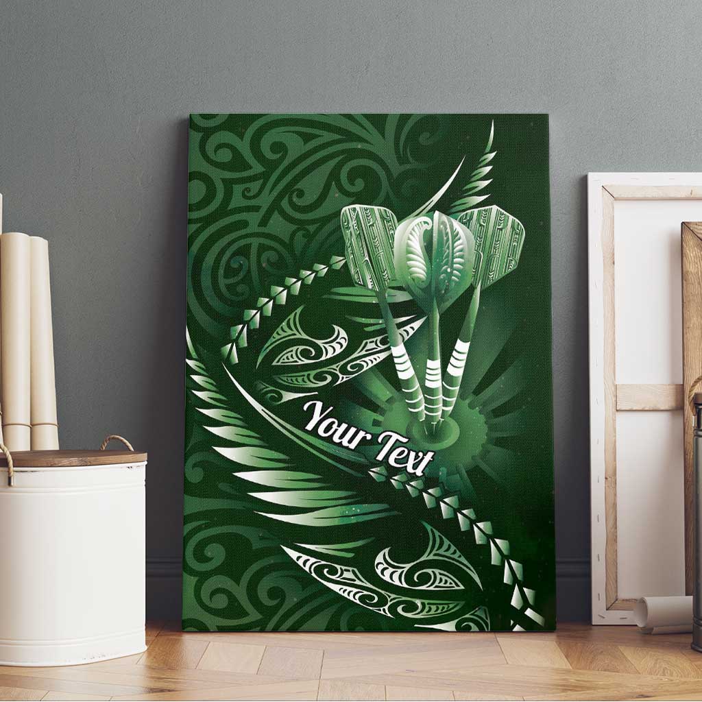 Personalised All Green New Zealand Darts Canvas Wall Art Aoteroa Fern Maori Galaxy Style LT14 - Polynesian Pride