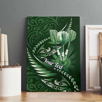 Personalised All Green New Zealand Darts Canvas Wall Art Aoteroa Fern Maori Galaxy Style LT14 - Polynesian Pride