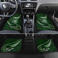 Personalised All Green New Zealand Darts Car Mats Aoteroa Fern Maori Galaxy Style LT14 Set 4pcs Green - Polynesian Pride