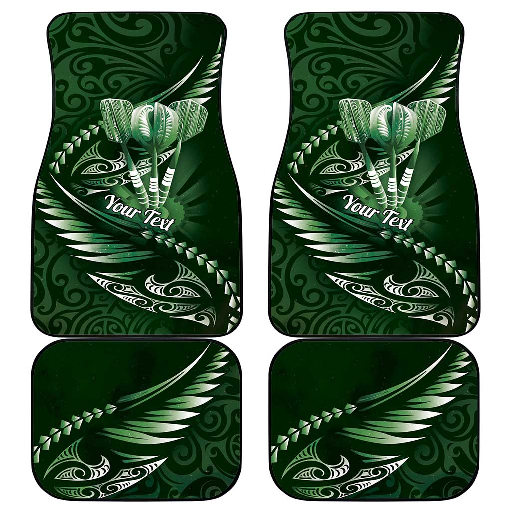 Personalised All Green New Zealand Darts Car Mats Aoteroa Fern Maori Galaxy Style LT14 - Polynesian Pride