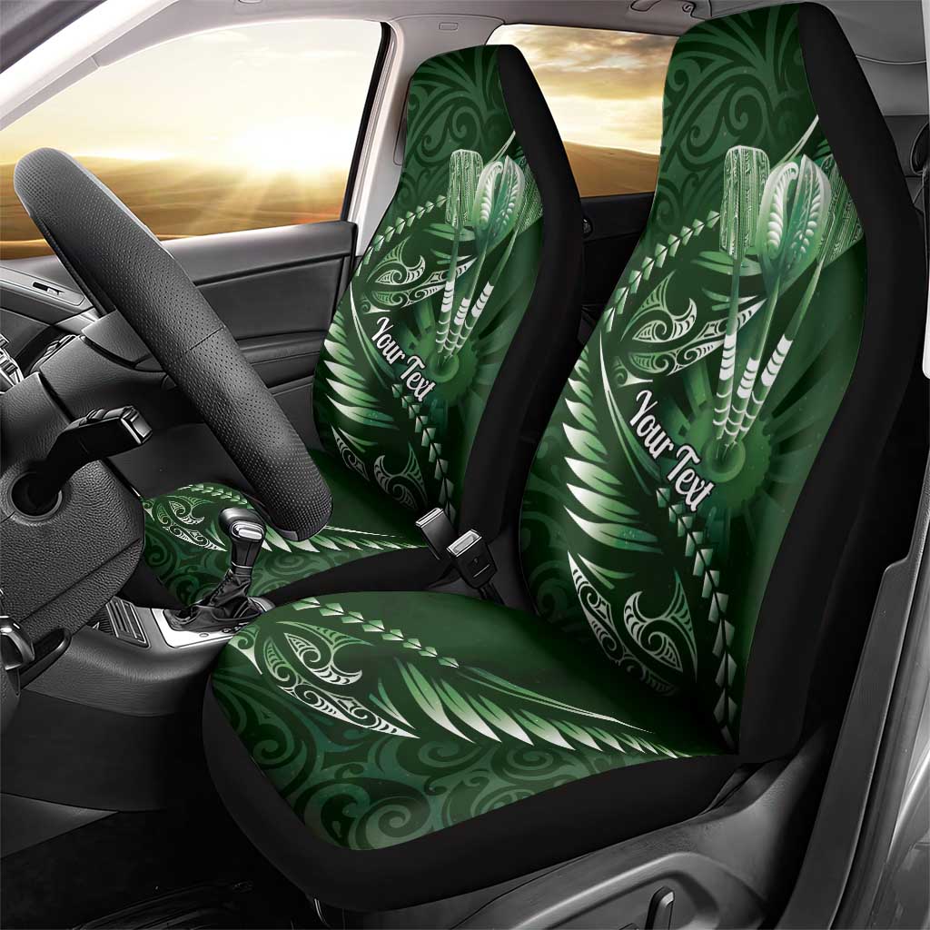 Personalised All Green New Zealand Darts Car Seat Cover Aoteroa Fern Maori Galaxy Style LT14 - Polynesian Pride
